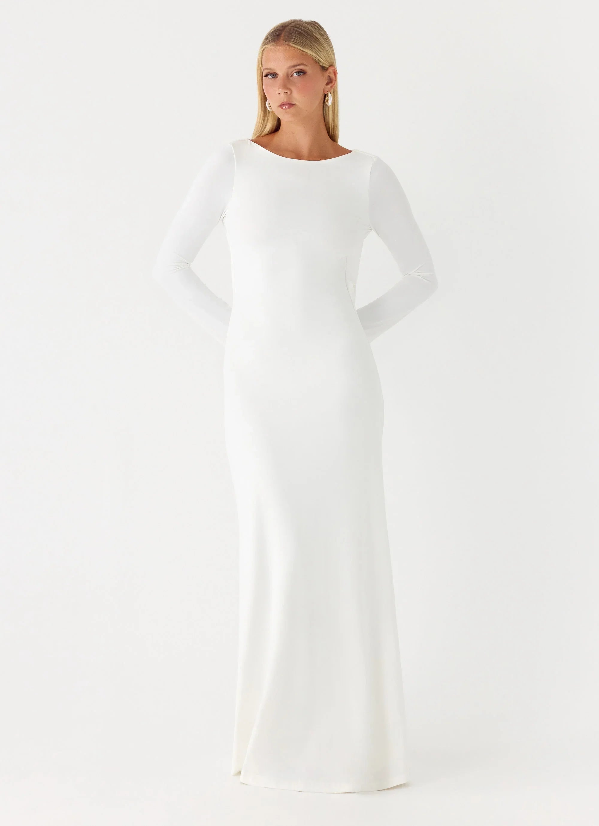Elmont Long Sleeve Maxi Dress - White