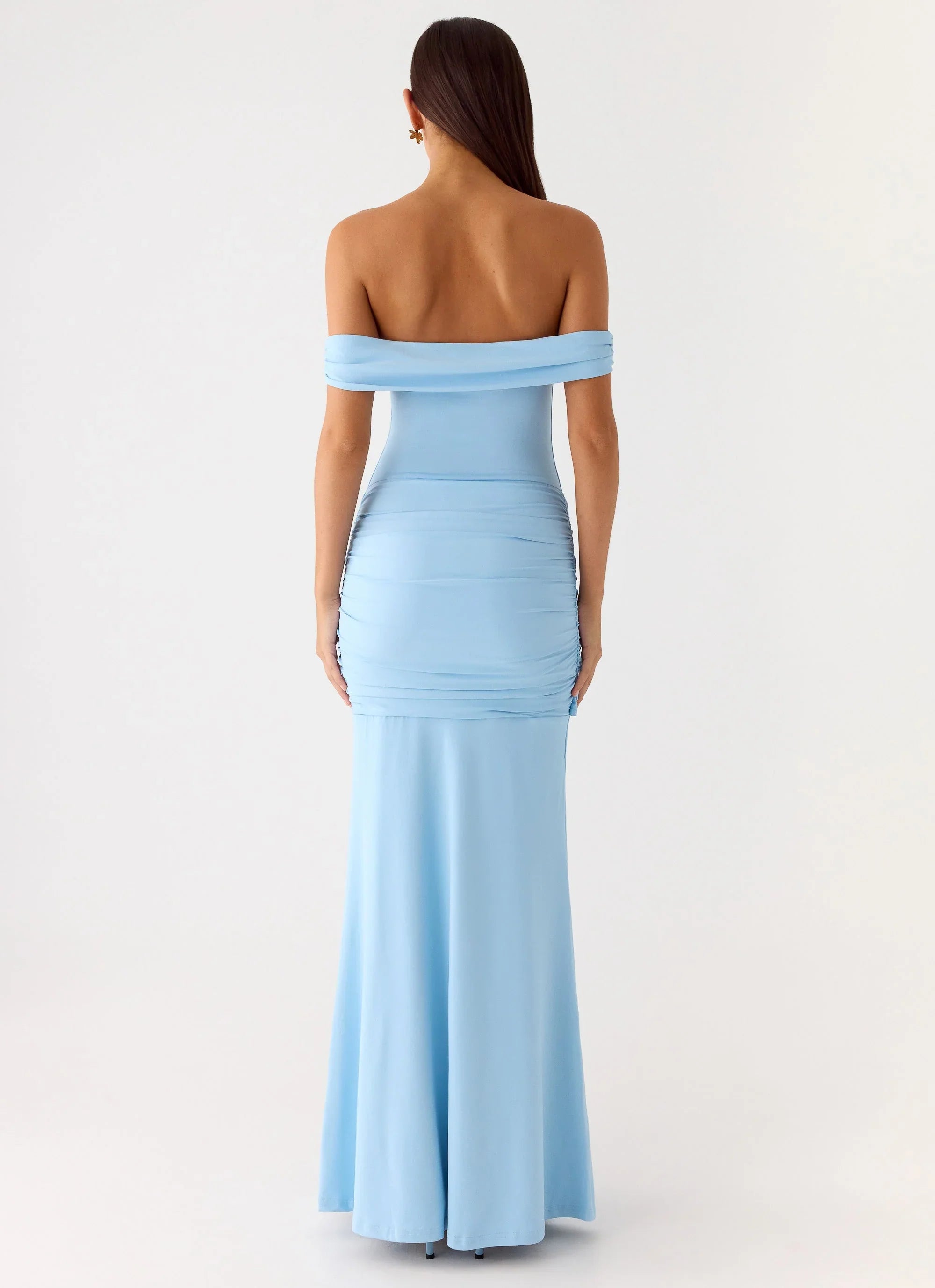 Vee Bardot Maxi Dress - Blue