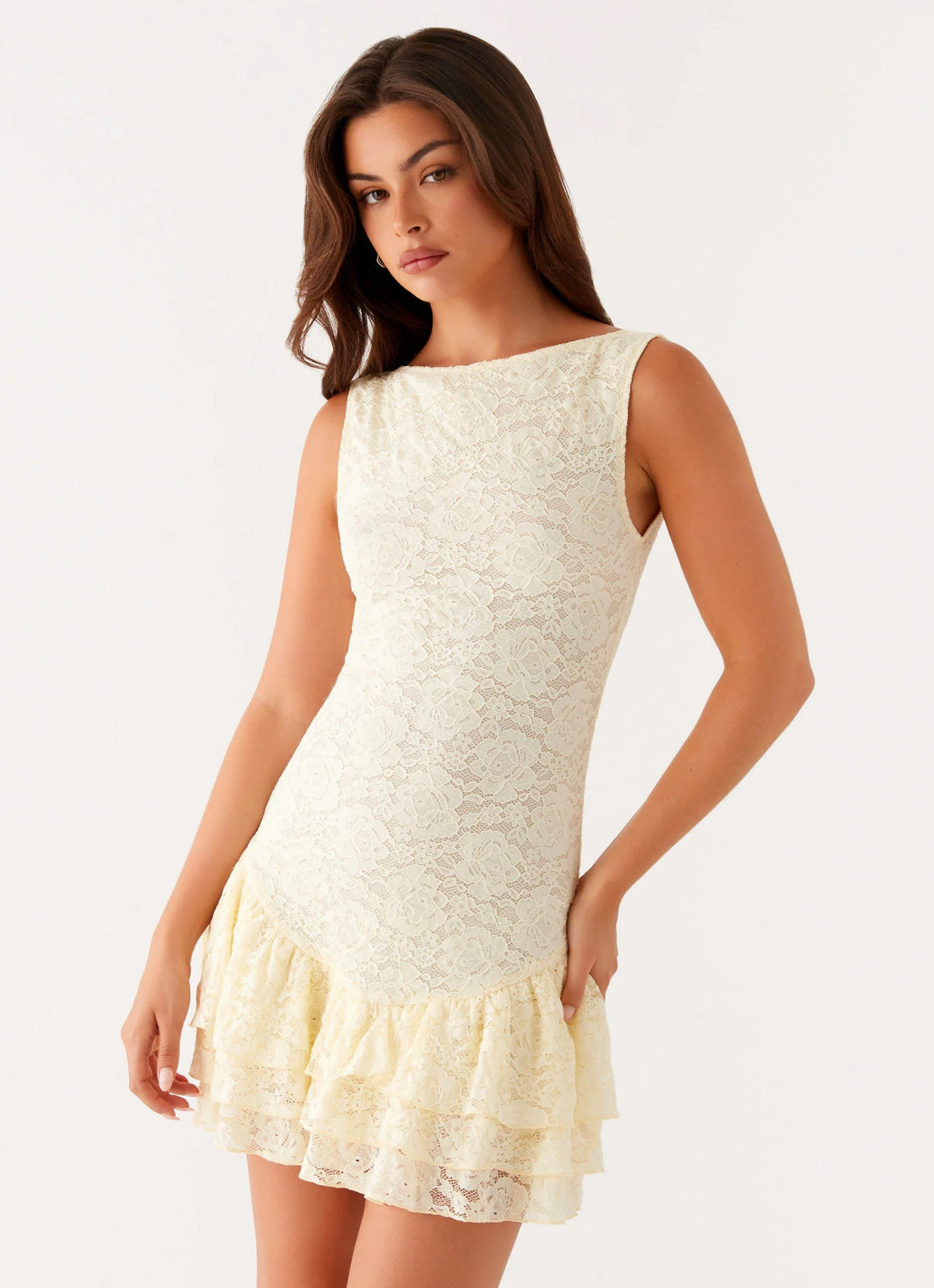 Manuka Ruffle Mini Dress - Yellow